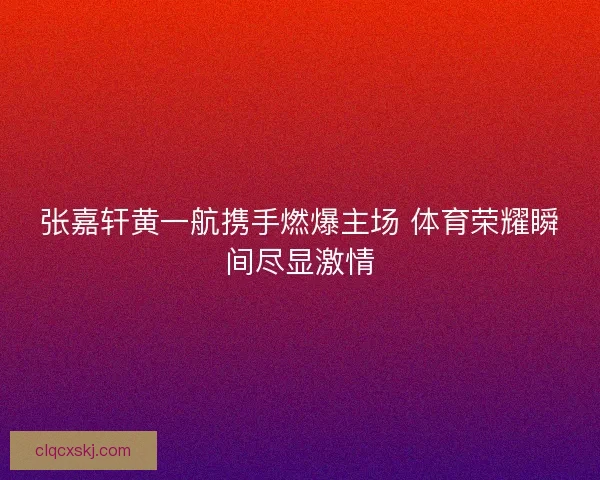 张嘉轩黄一航携手燃爆主场 体育荣耀瞬间尽显激情 张嘉轩黄一航携手燃爆主场 体育荣耀瞬间尽显激情