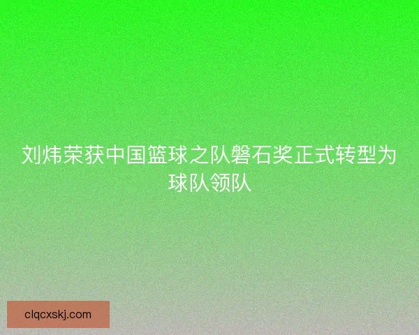 刘炜荣获中国篮球之队磐石奖正式转型为球队领队