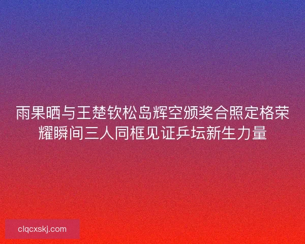雨果晒与王楚钦松岛辉空颁奖合照定格荣耀瞬间三人同框见证乒坛新生力量
